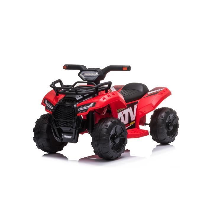 Mini quad eléctrico Kiddocruiser de 6 V con bocina, pedales, faro delantero, marcha adelante/atrás, juguete de cuatro ruedas a batería para niños pequeños.