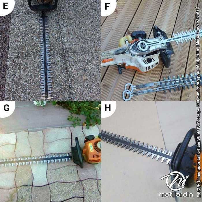 2 lames bilatérales de taille-haie Stihl HS45, coupe 600 mm