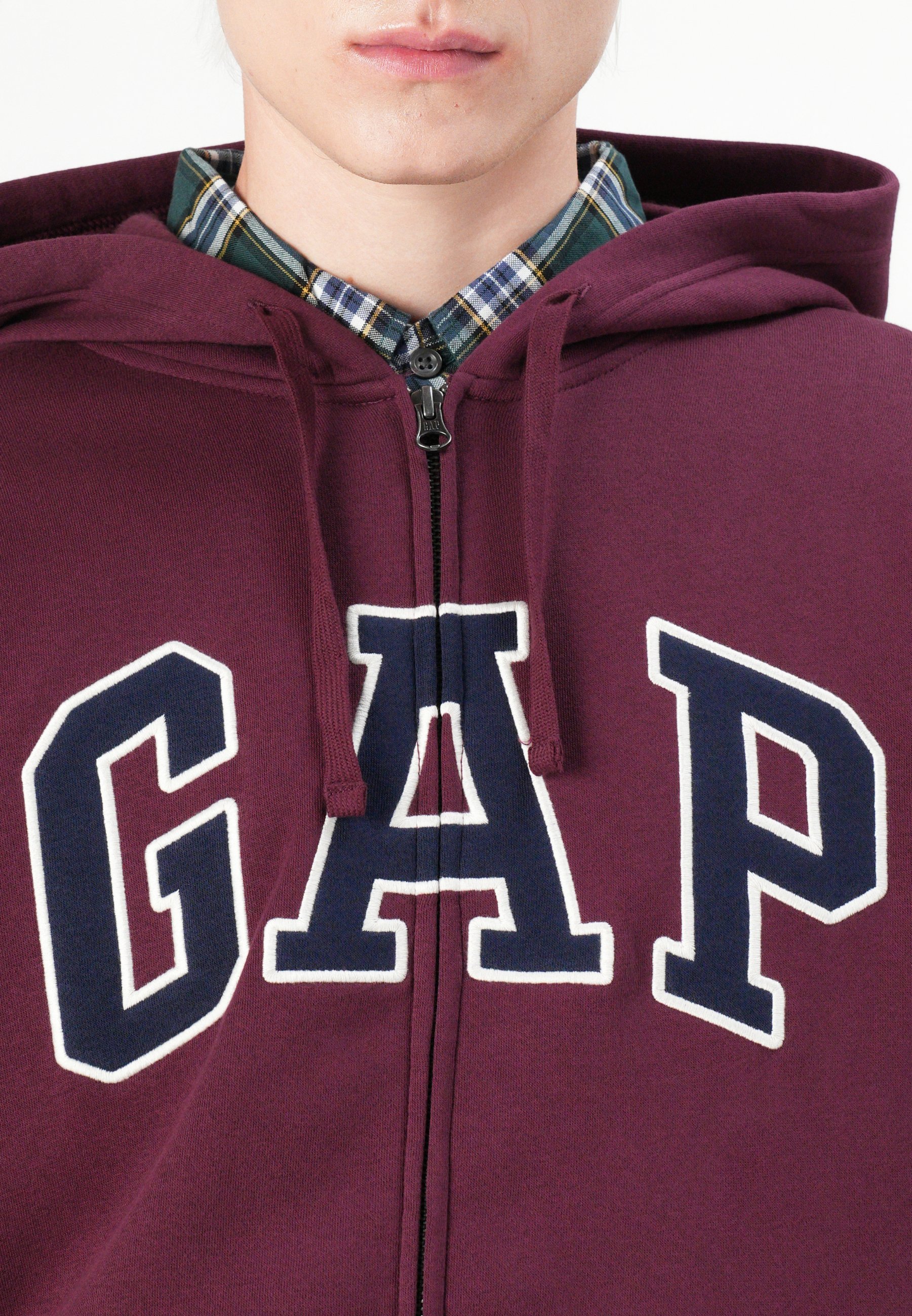GAP HERITAGE LOGO - Moletom com zíper - vermelho toscano