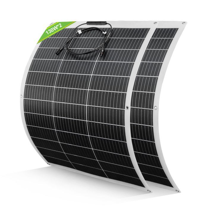 ECO-WORTHY Panneau Solaire Souple 260W 12V Monocristallin Flexible Pour Camping-Car, Camper, Van, Bateaux et Autres Surfaces