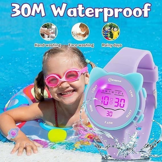 Montre Enfant - Marque - Dessin Animé - Bracelet Silicone - Étanche 30M - Digital