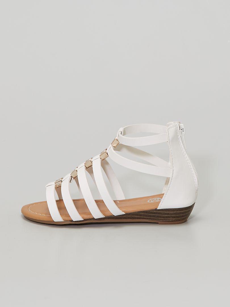 Hoge sandalen met gouden details - wit