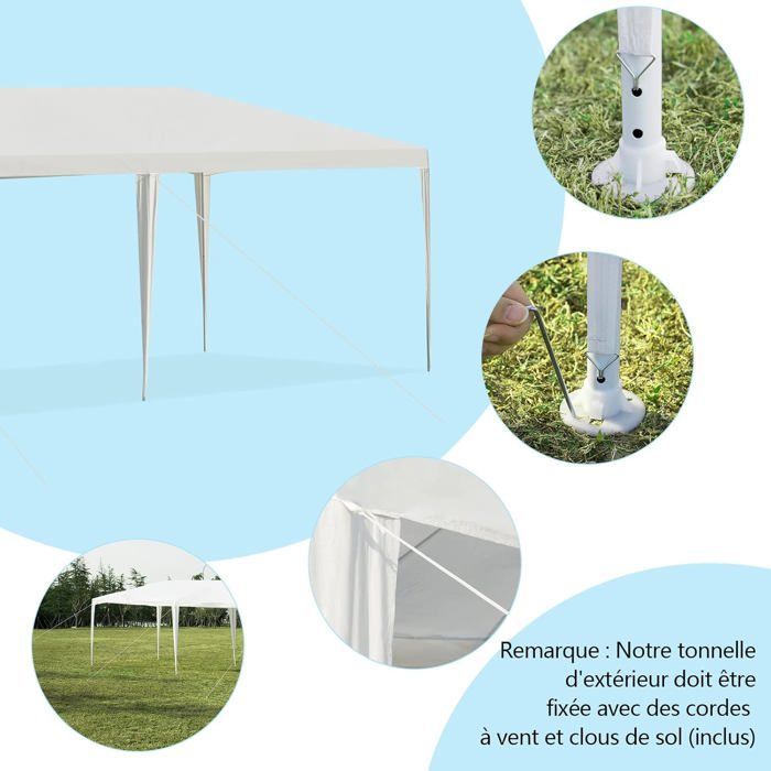 GIANTEX 3x9M Tonnelle Tente de Réception sans Bâche,Pergola avec Piquets et Cordes,Tissu Étanche/Résistant au Soleil
