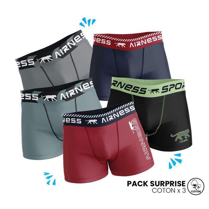 Airness Boxer Homme  Caleçon Homme - Gris  (Lot de 3)