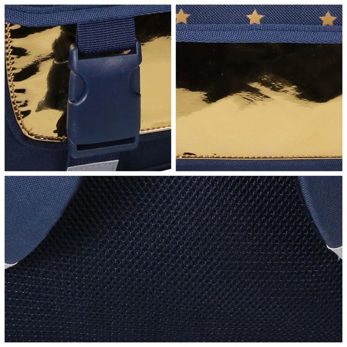 Bagtrotter - Cybel - 38cm Schoolbag - Navy - 2 Compartments - 1 Pocket Under Flap - 1 Bottle Pocket - Shoulder Straps...