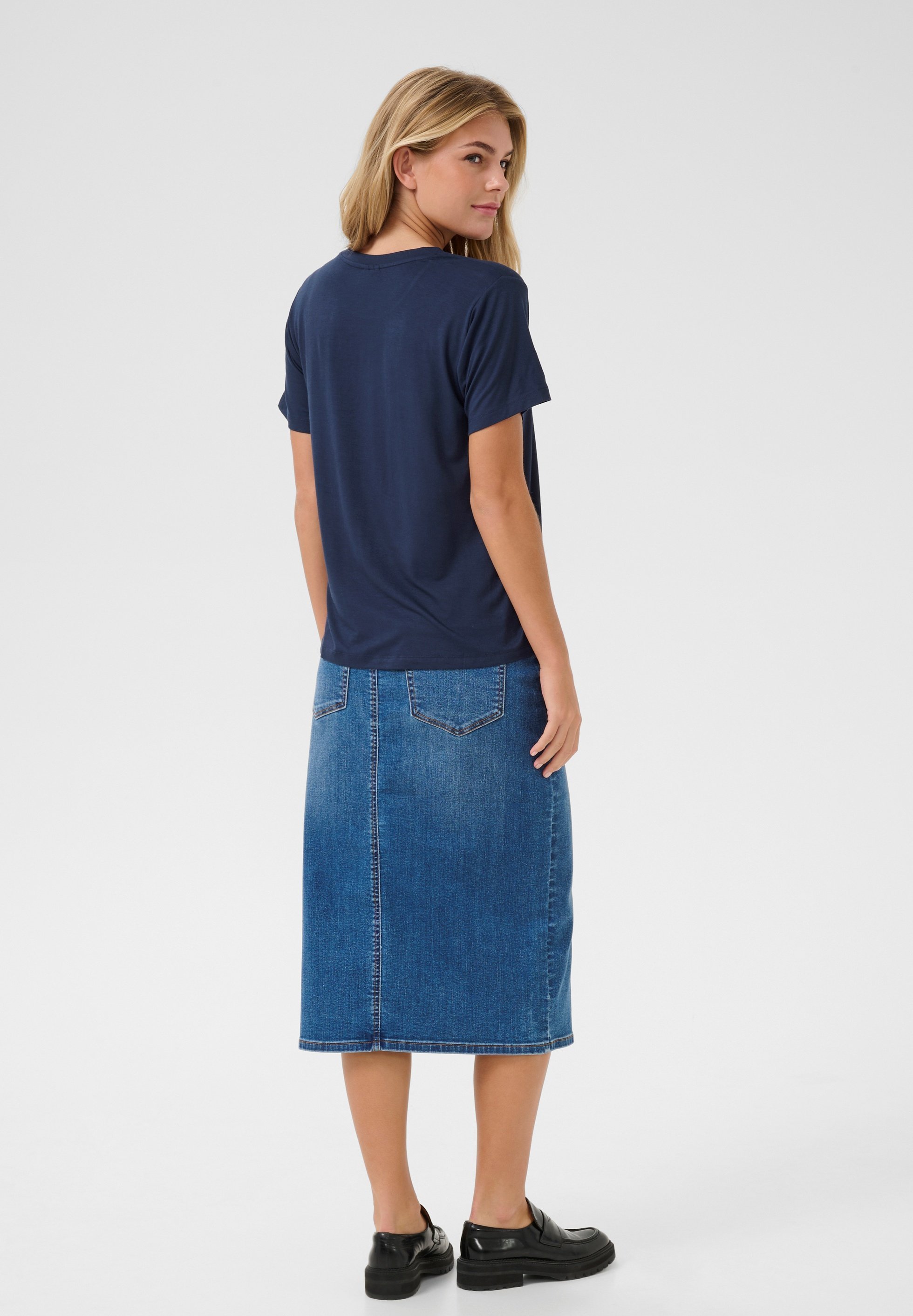 Kaffe O-NECK - Basic T-shirt - midnight marine