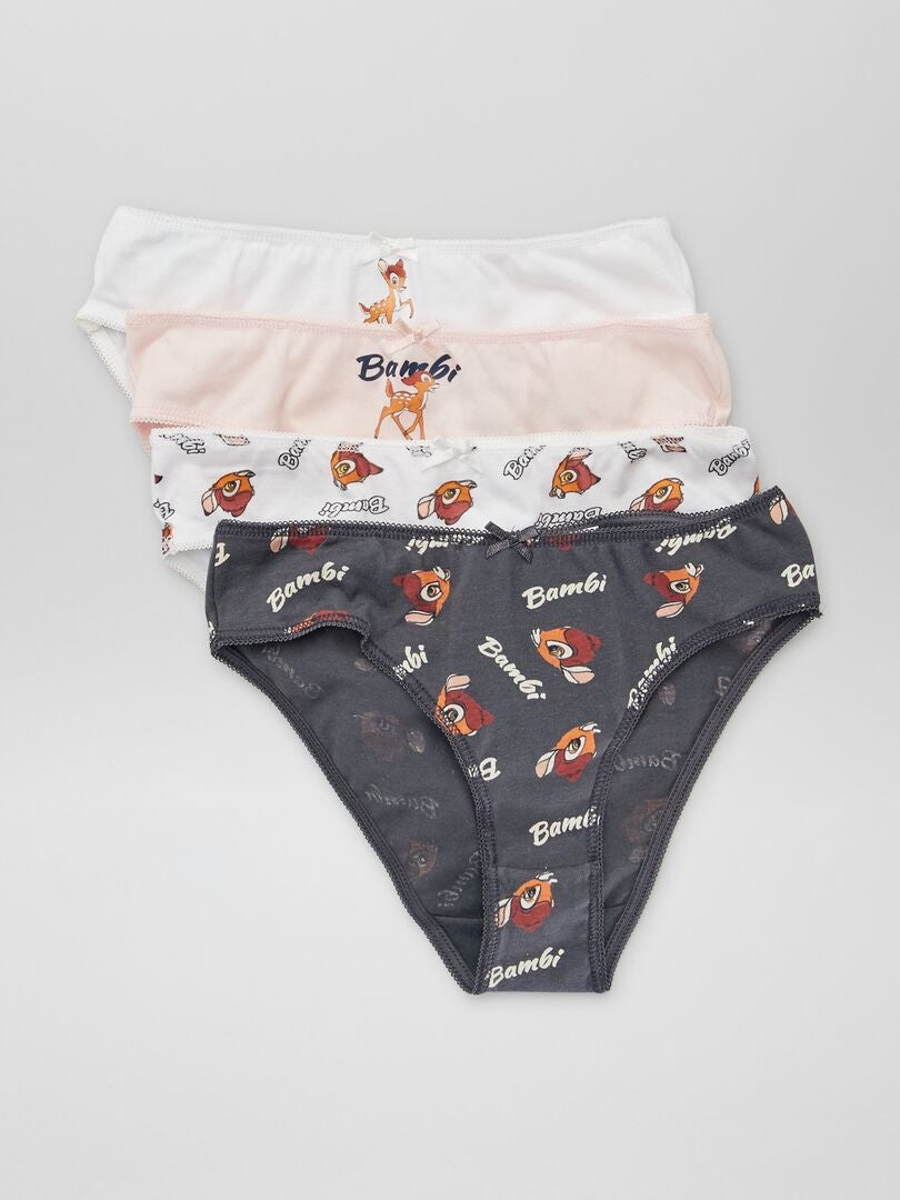 Conjunto de 4 calzoncillos 'Bambi' - BLANCOS