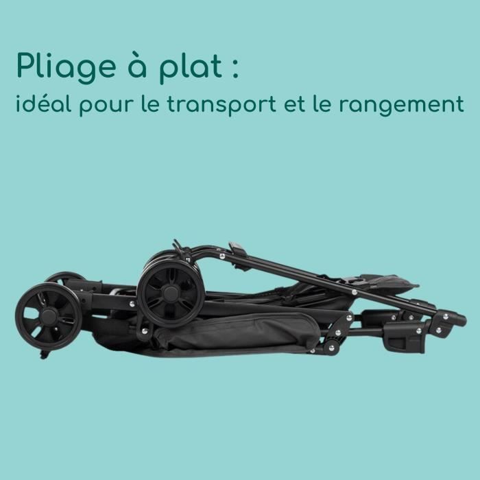 BEBE CONFORT Poussette canne Snow, ultra-légère (5 kg), De la naissance à 4 ans , Siège inclinable, Pliage compact, Mineral Graphite