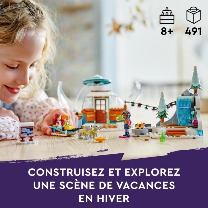 LEGO® Friends 41760 Les Vacances en Igloo - Jouets d'Hiver avec Chiens de Traîneau - Mixte - 8 ans et plus
