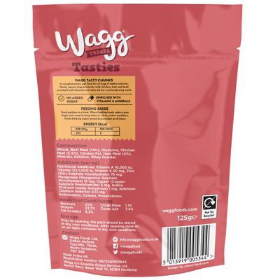 Wagg Tasties Chutné kousky s kuřecím masem, šunkou a hovězím masem