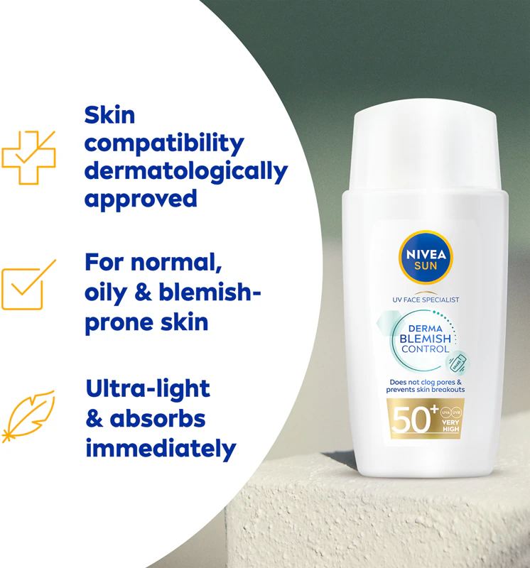 NIVEA SUN Derma Skin Clear gezichtszonnecrème voor de onzuivere huid