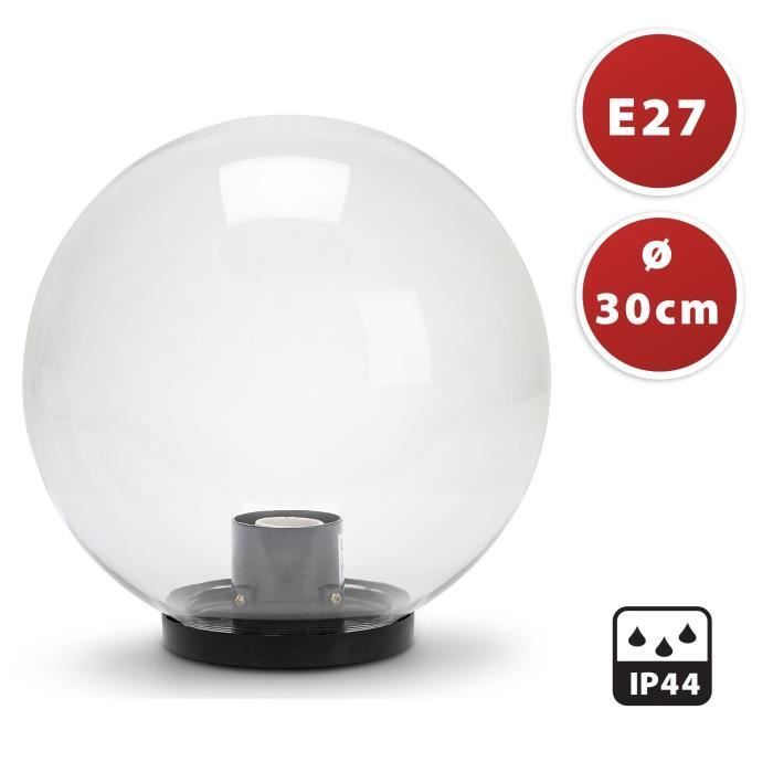 Außenlaterne – VELAMP – 300-mm-PMMA-Kugel – E27 – IP44 wasserdicht – LED-kompatibel