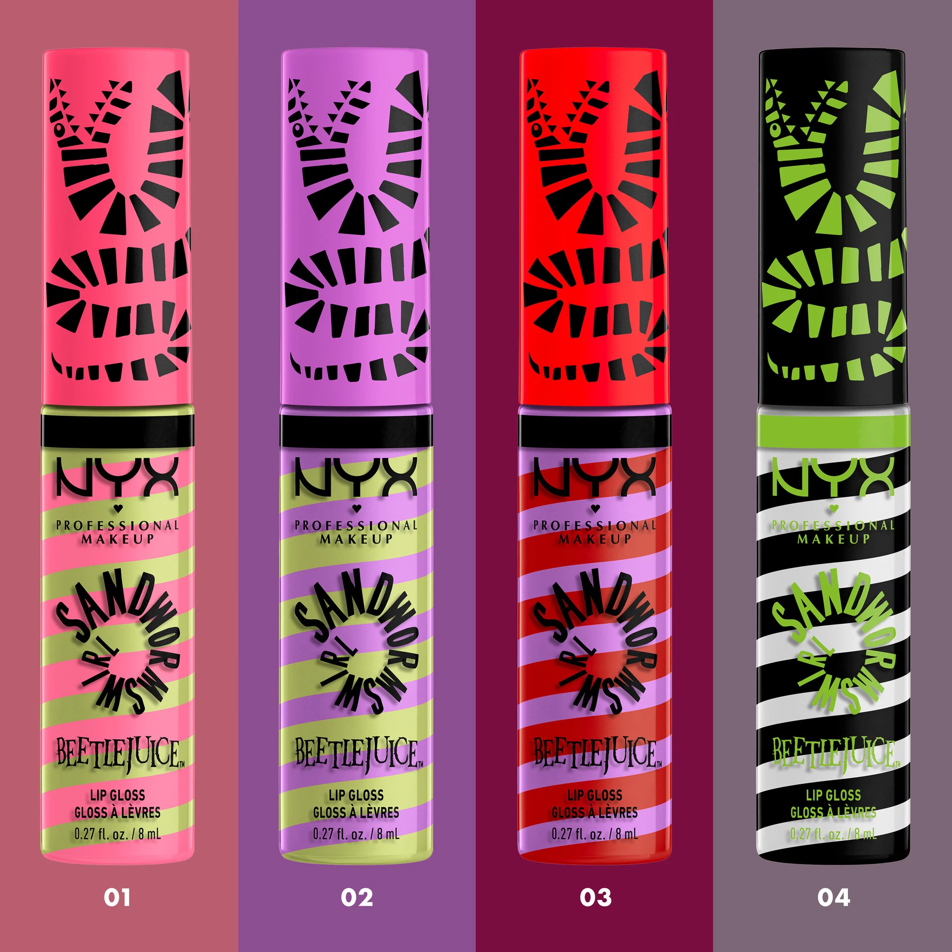 Beetlejuice Sandworm Swirl Butter sjajilo crno + bijelo - NYX Professional Makeup