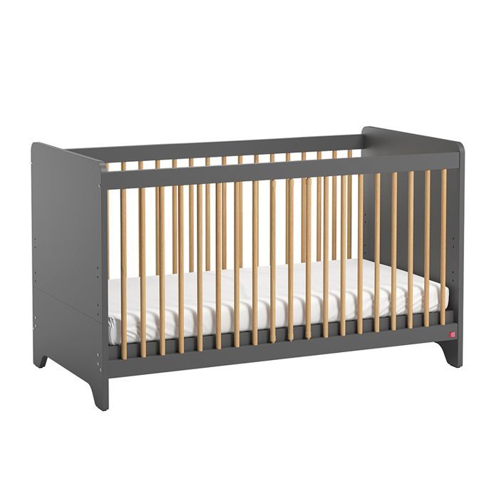 Complete bedroom set including baby cot, changing table, and 1-door wardrobe in Vox Leaf Grey and wood