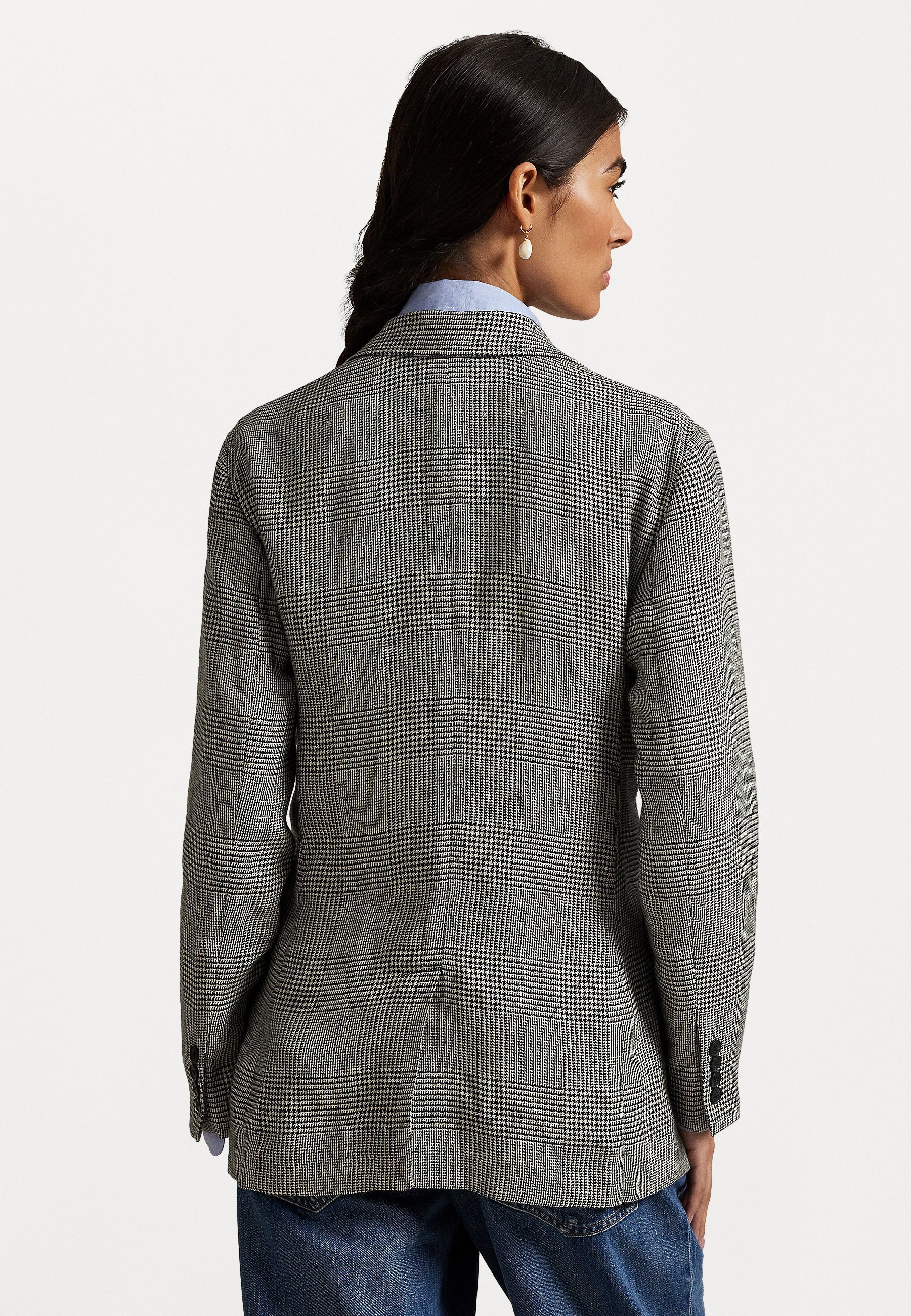 GLEN CHECK LINEN TWEED BLAZER - Bleiseri - black/whitePolo Ralph Lauren