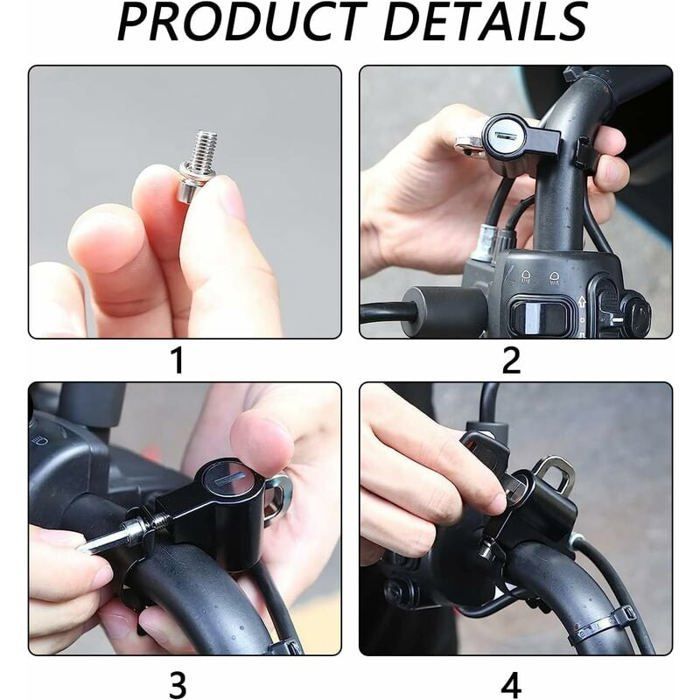 Candado para casco de motocicleta, accesorio antirrobo para casco, candado antirrobo para casco con llaves, candado de seguridad (2 unidades)