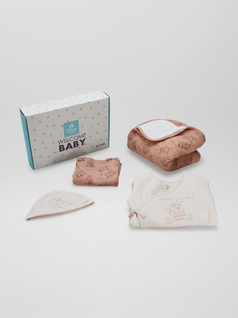 Caixa de boas-vindas para o bebê Disney - 4 peças - Rosa