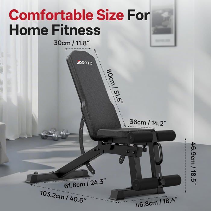 Banc de musculation - JOROTO - PASYOU PA180 - Multi-positions 4 en 1 - Repose-jambes réglable - Capacité 800 kg