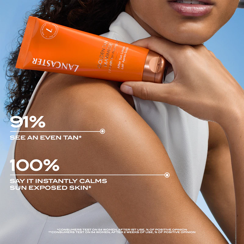 Lancaster Golden Tan Maximizer After Sun Lotion, een bodylotion die de bruining verlengt.