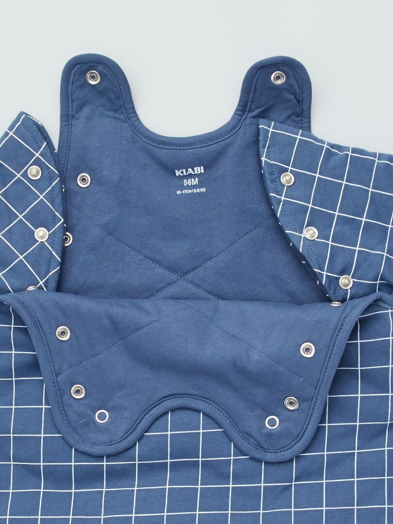 Jersey slaapzak met afneembare mouwen - Blauw