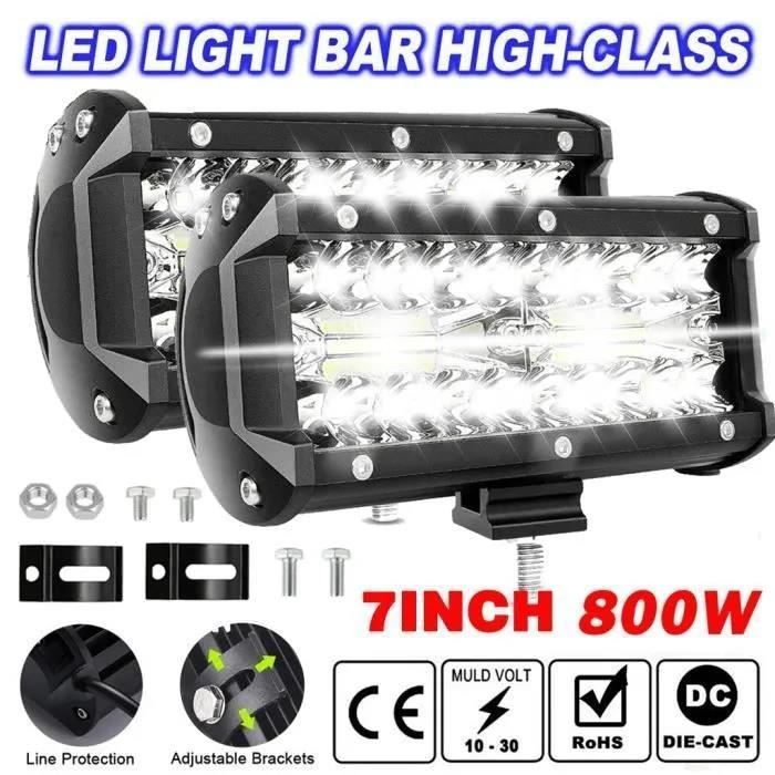 2 unidades de luces de trabajo LED cuadradas de 800 W, DC 9V-30V, para quads, camiones, barcos, tractores y vehículos todoterreno, resistentes al agua.