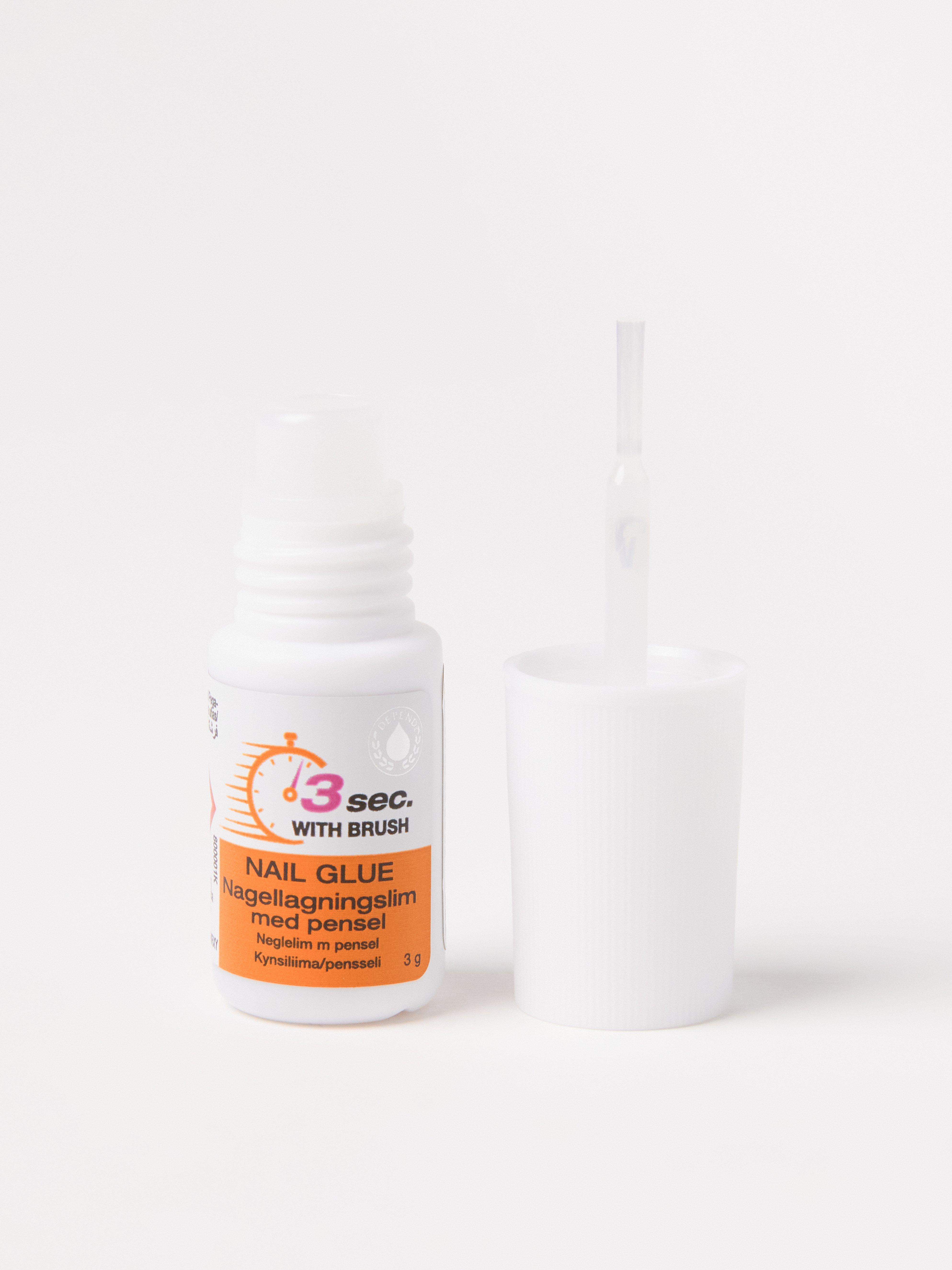 Cola para unhas naturais Depend 3 Sec. com pincel, sem cor.