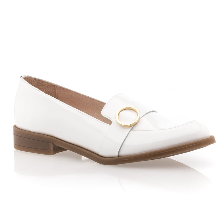 Weiße Damen-Loafer/Bootsschuhe