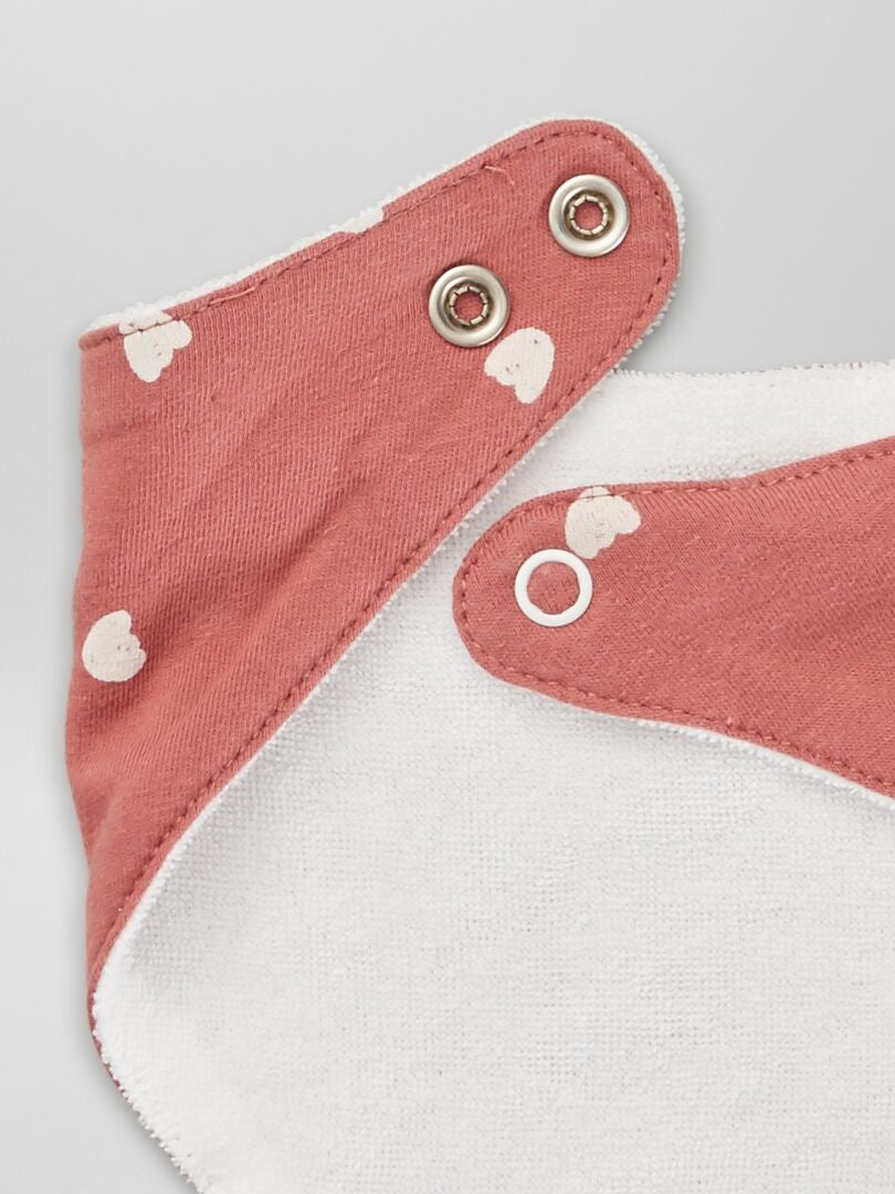 Conjunto de 3 babadores triangulares - ROSA
