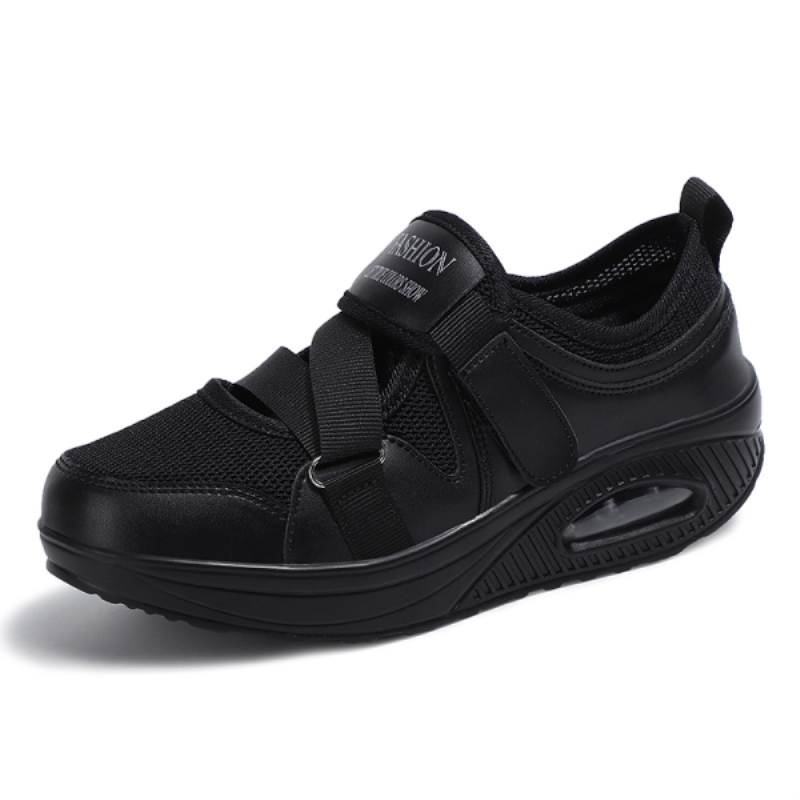 Sneakers da donna con chiusura in velcro, estive, traspiranti, con ammortizzazione ad aria, suola spessa, stile mom fit.