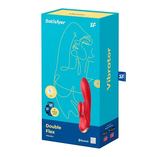 Satisfyer Masażer Double Flex Connect App Red