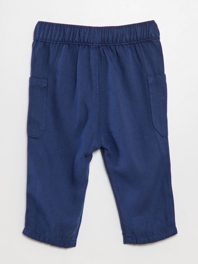 Calças leves com vários bolsos - AZUL