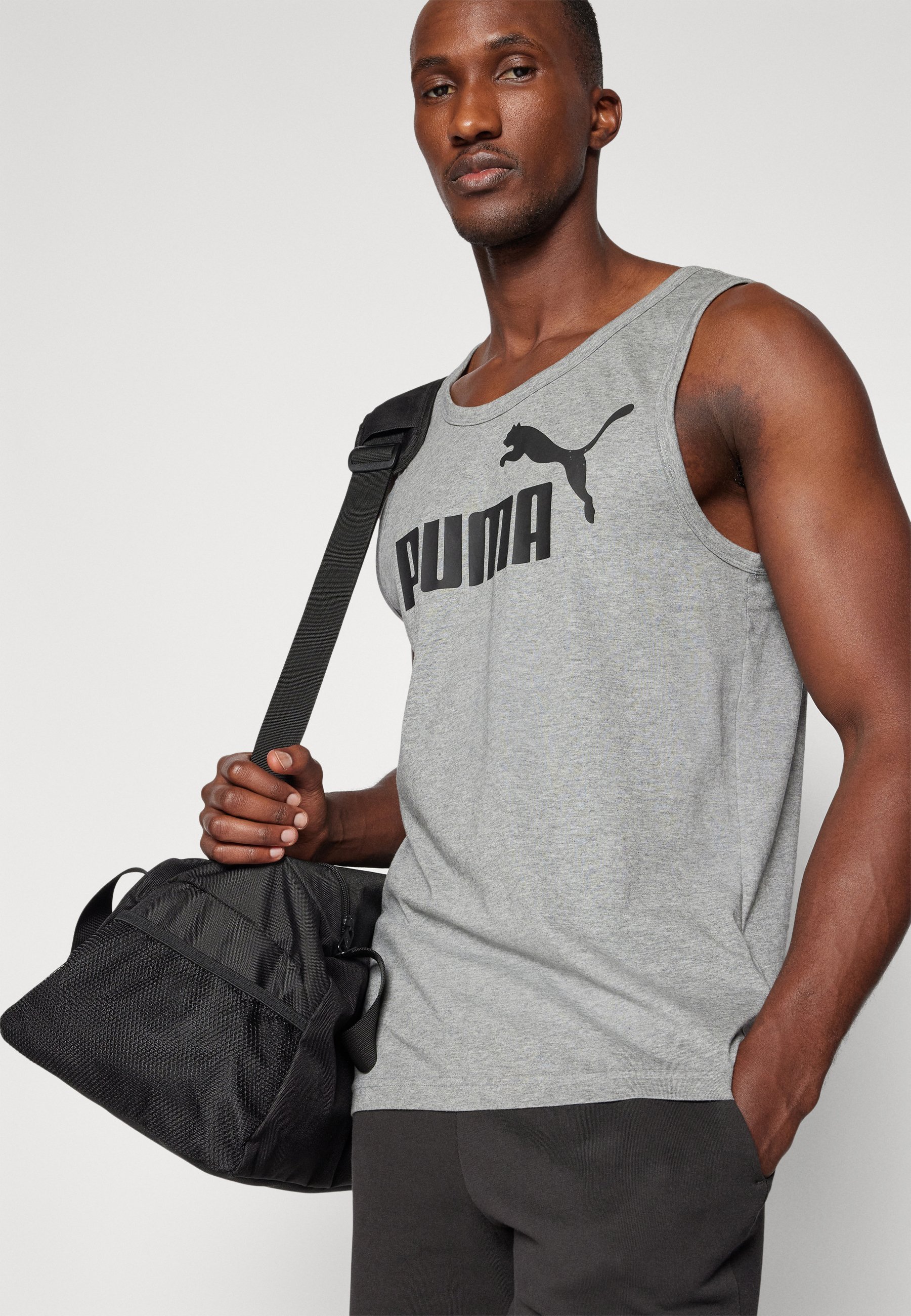 Puma LOGO TANK - Top - middengrijs gemêleerd