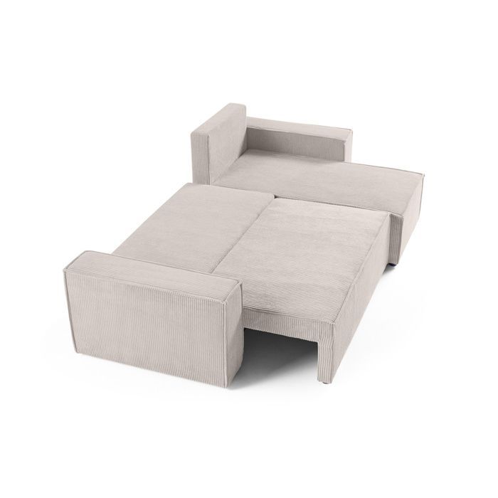 Cezanne - sofá esquinero reversible - 4 plazas - convertible con almacenamiento - en pana - Beige