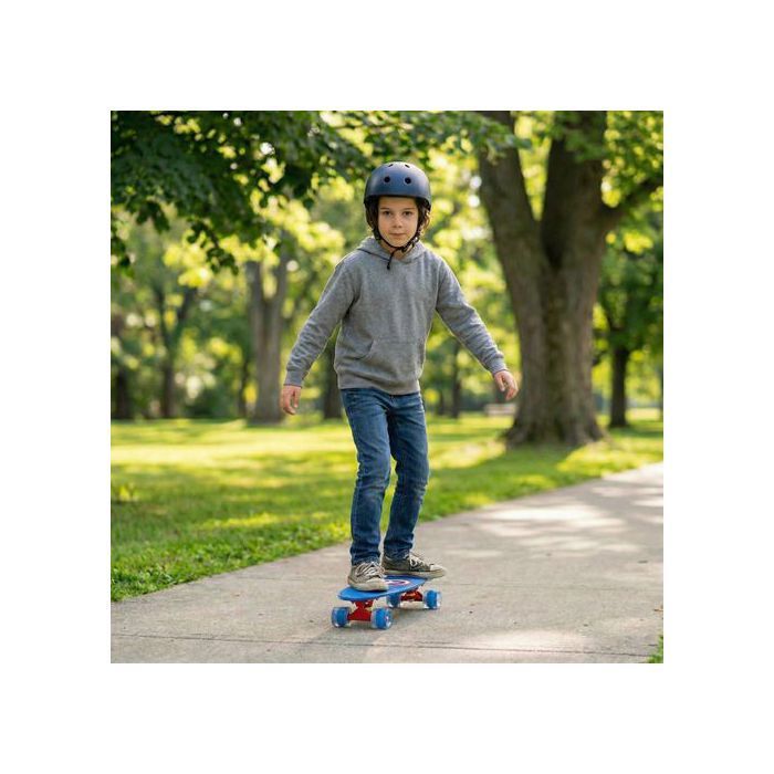 MARVEL Avengers CAPTAIN AMERICA Fish Skateboard for children, 55 cm, non-slip deck, stable for children 20-50 kg