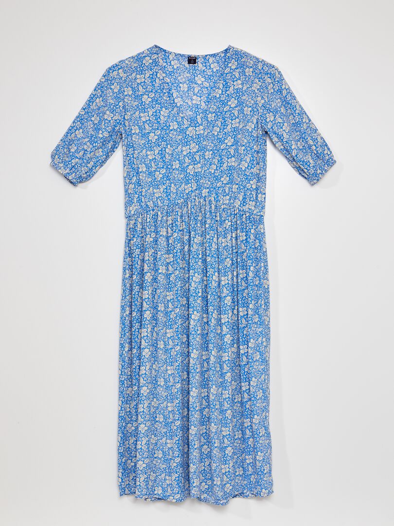 Bedrukte midi-jurk - So Easy - BLAUW