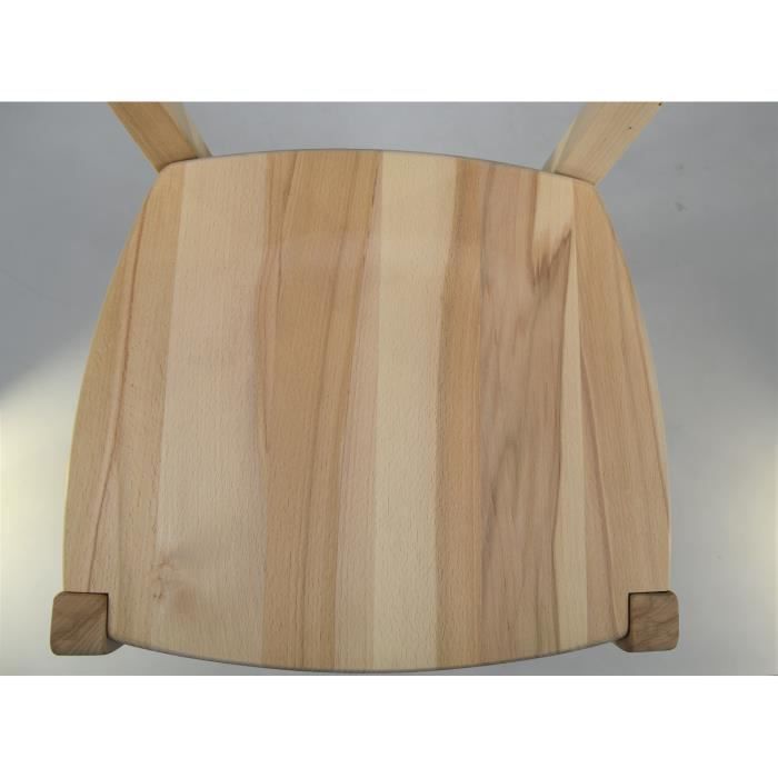 Tommychairs - Set of 4 CUORE kitchen chairs, sturdy frame in polished, untreated beech wood, 100% natural, wooden seat