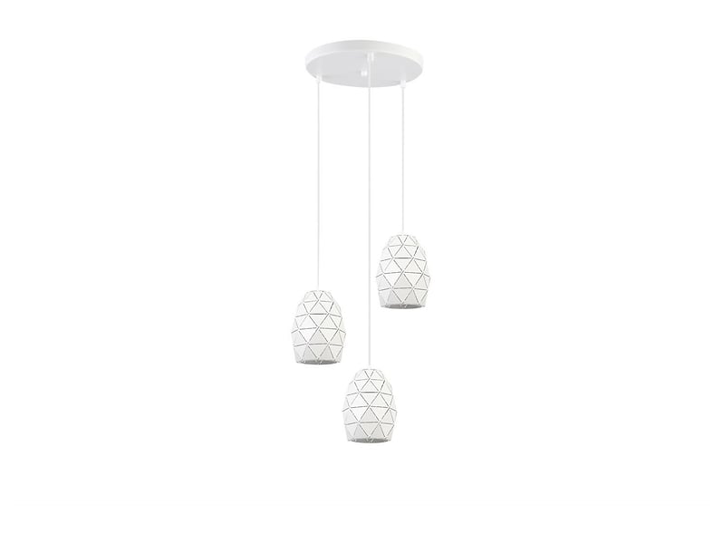 Lampa wisząca Harley  35 cm 3-punktowa stalowa biała