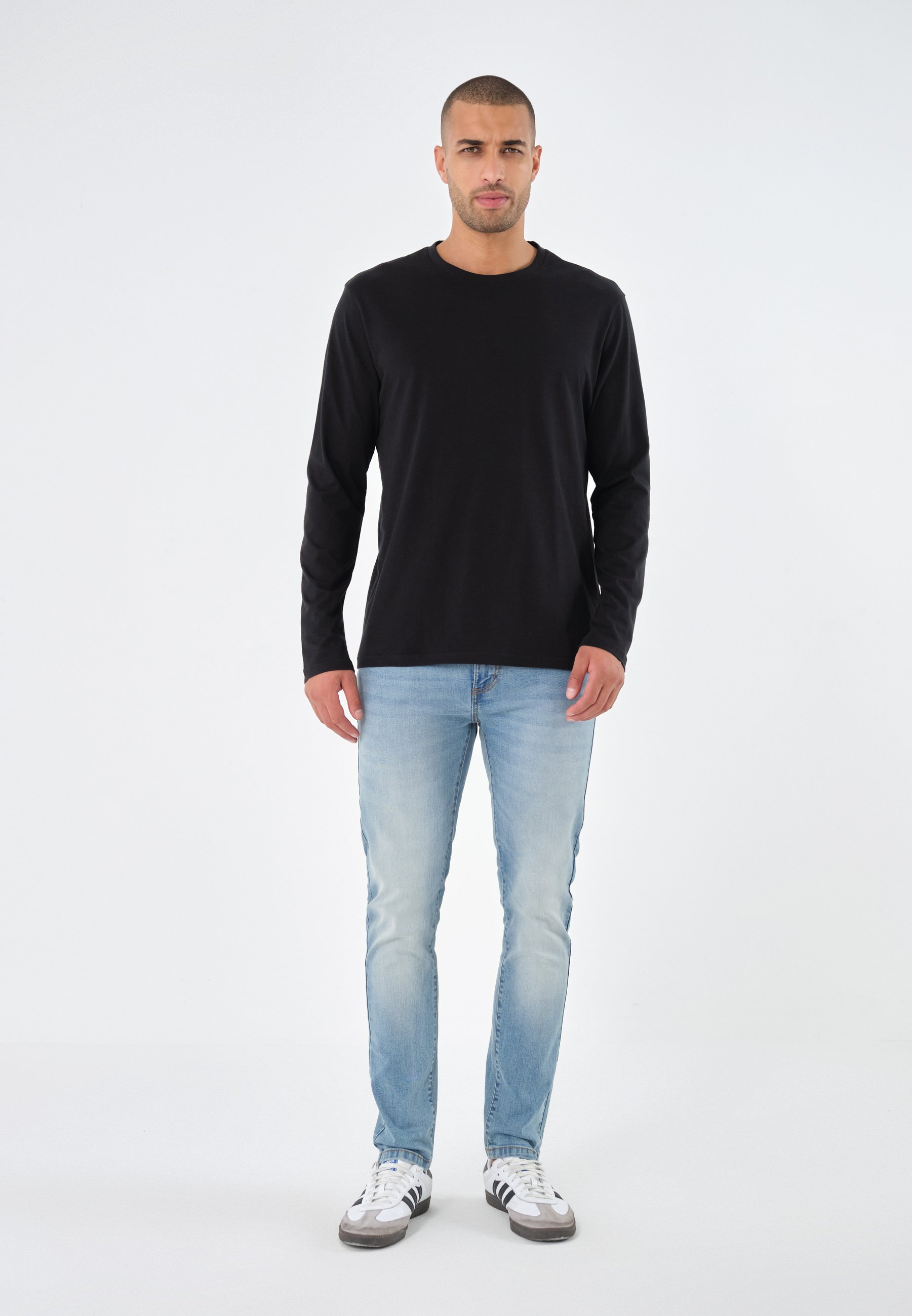 Pier One 3 PACK - Top s dlouhým rukávem - vínová/černá/tmavě modrá