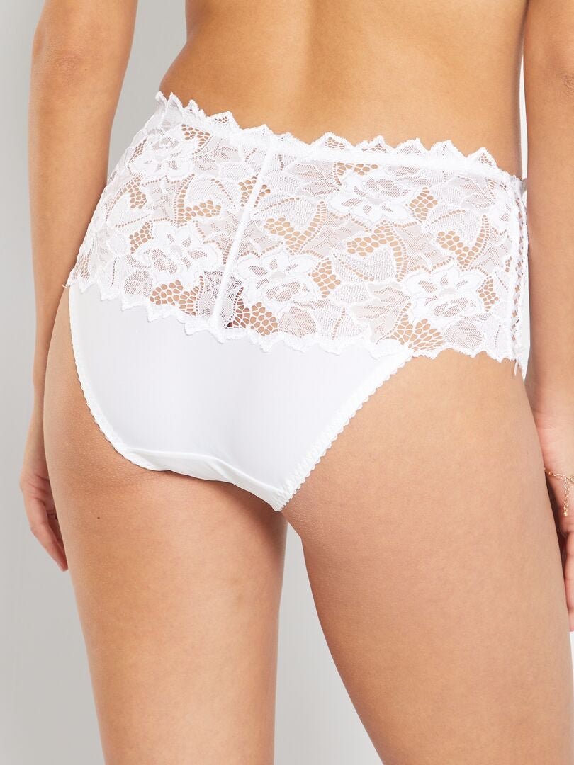 Culottes de renda 'Sans Complexe' - Branco