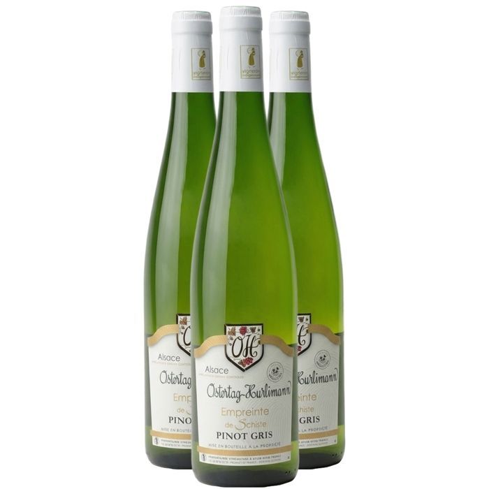 Domaine OSTERTAG-HURLIMANN Alsacia Pinot Gris Empreinte de Schiste 2024 - Vino Blanco de Alsacia (3x75cl) HVE