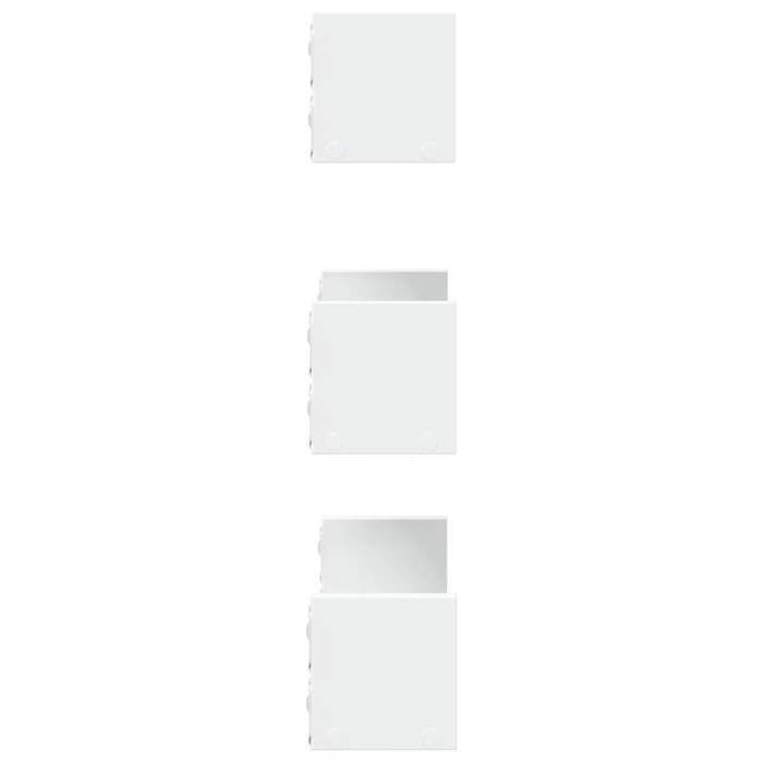 vidaXL Étagères murales 3 pcs blanc bois d'ingénierie, étagère flottante, étagère d'exposition murale, étagère pour CD, 853308