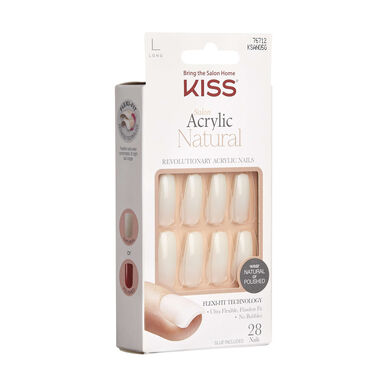 Akrylové umělé nehty Kiss Salon Natural - dostatečně silné, dlouhé, rakev 1 ks 1 ks