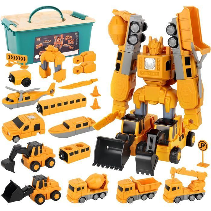 Juego de 35 piezas de bloques de construcción magnéticos con forma de robot transformable para niños de 3 a 9 años.