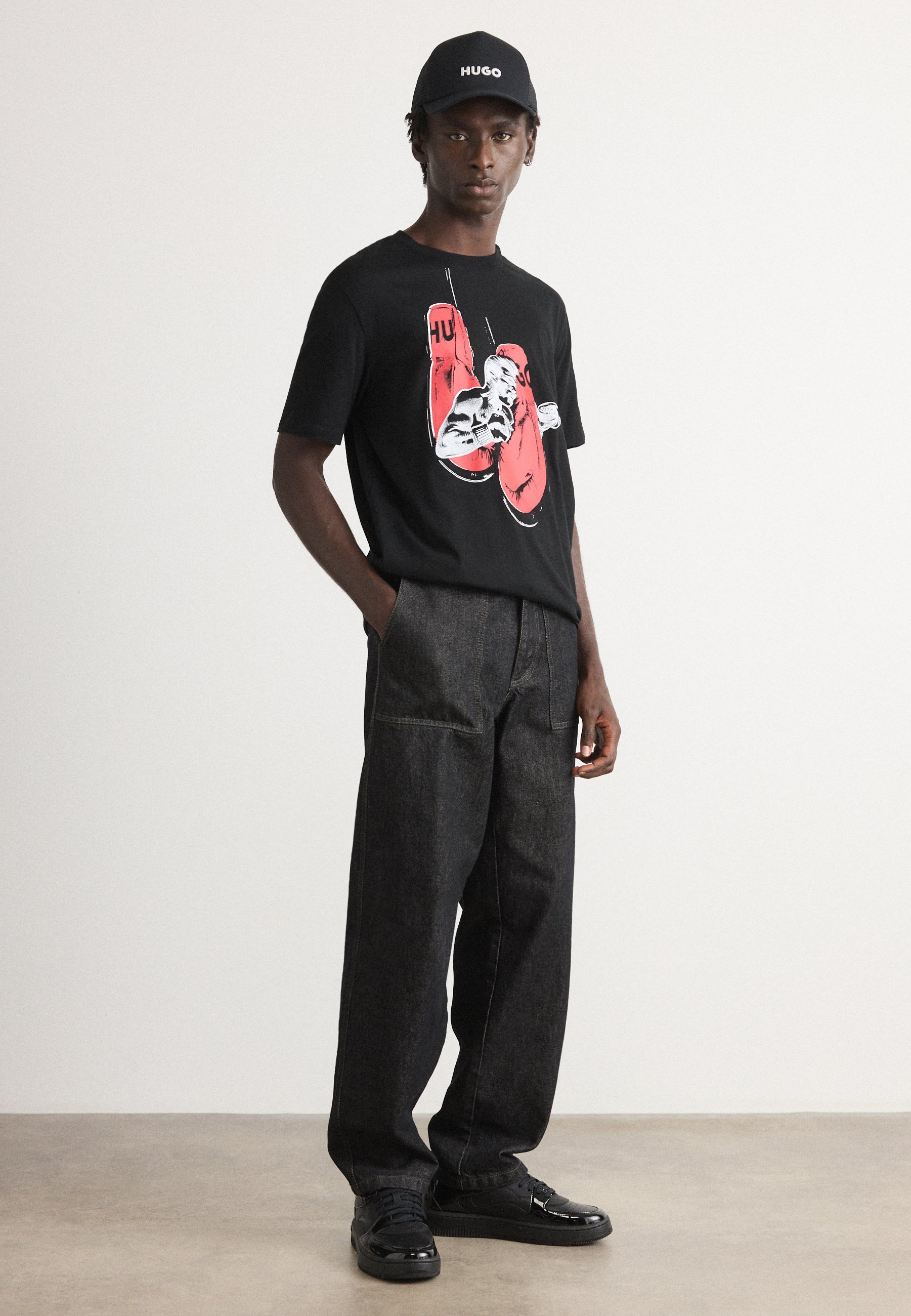 HUGO DIBOXER - T-shirt met print - zwart