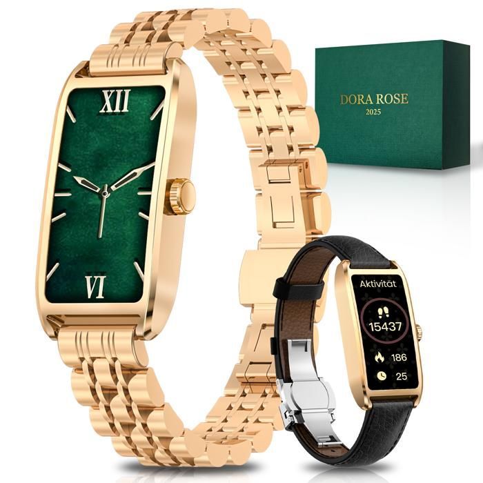 AIMIUVEI Women's Smartwatch, Bluetooth 5.3 Calling, 2 Straps, Feminine Function, Sleep Tracker, SpO2 Monitor, Waterproof