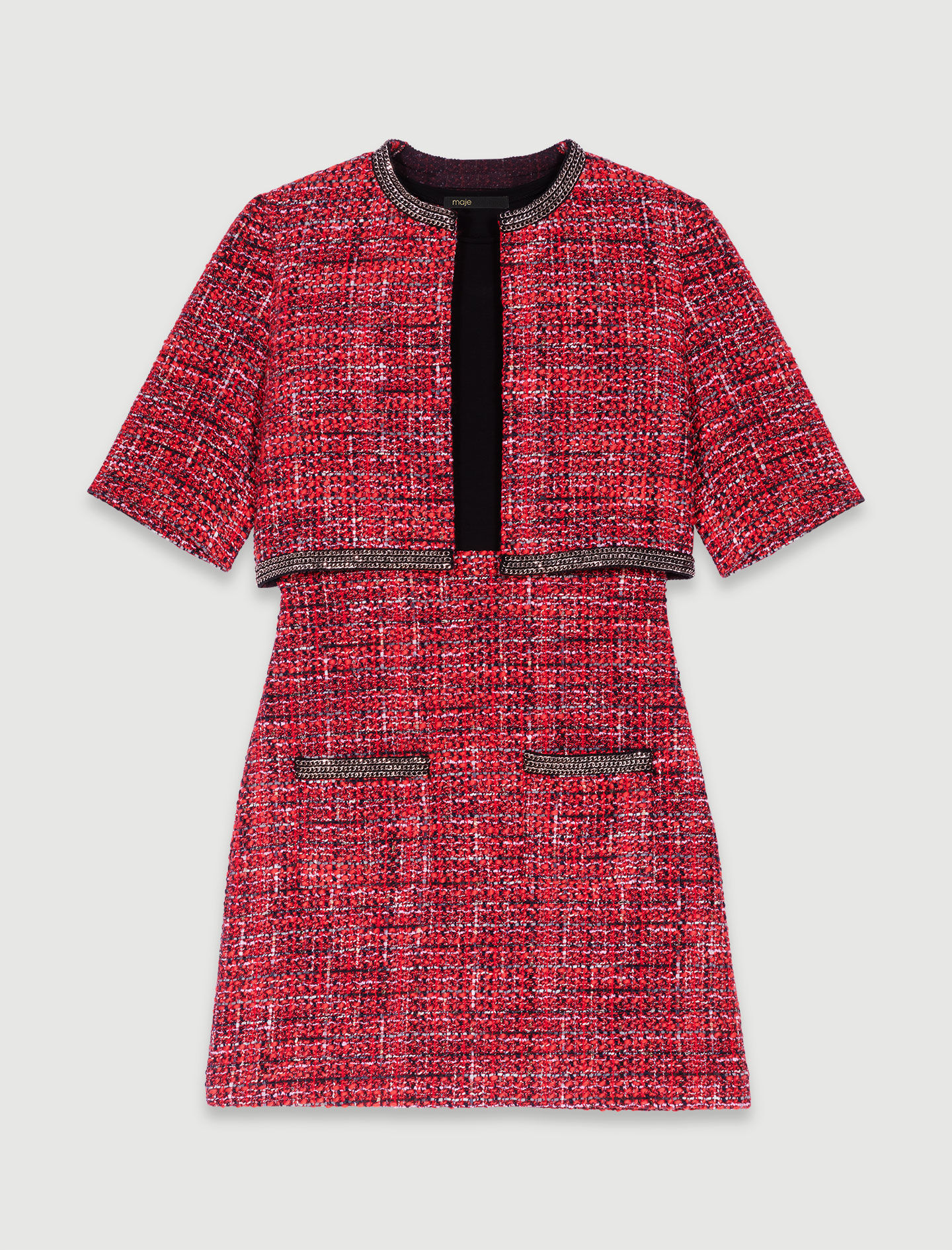 2-in-1 tweedjurk - rood