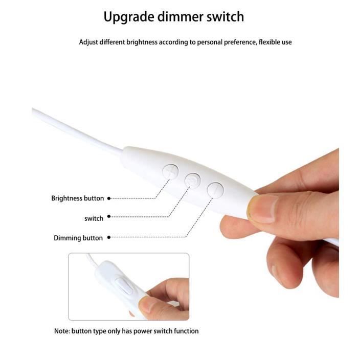 Lampe de chevet en rotin - HZDHCLH - Résistant aux chutes - Rechargeable USB - LED