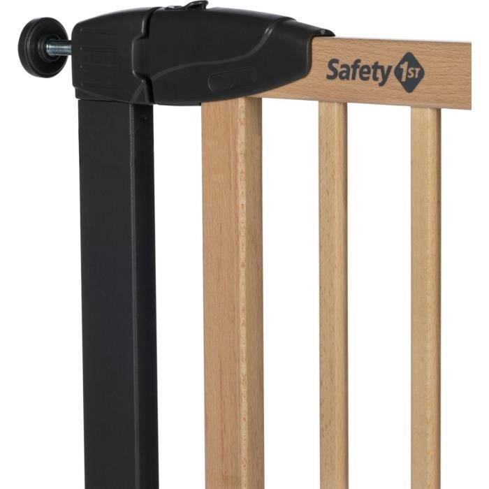 SAFETY 1ST Simply Close Gate, wood & metal, pressure-mounted, 73-80 cm (94 cm with extension), no drilling required, one-hand opening, wood