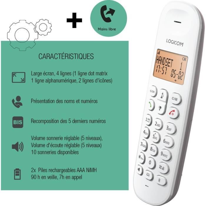 Draadloze vaste telefoon - LOGICOM - DECT ILOA 150 SOLO - Taupe - Geen antwoordapparaat