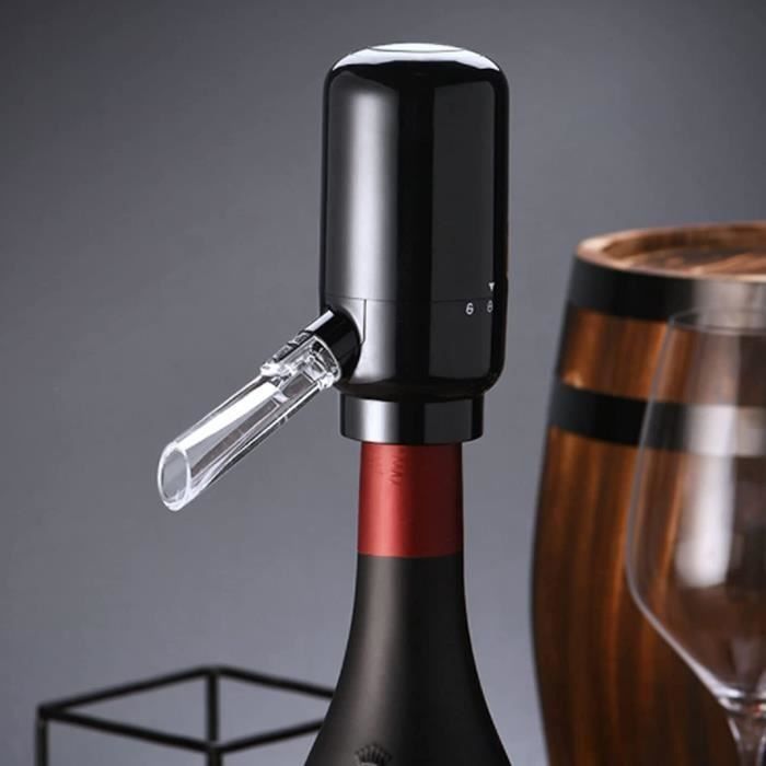 Decantador de vino eléctrico con aireador automático y dispensador de vino (negro) [136]
